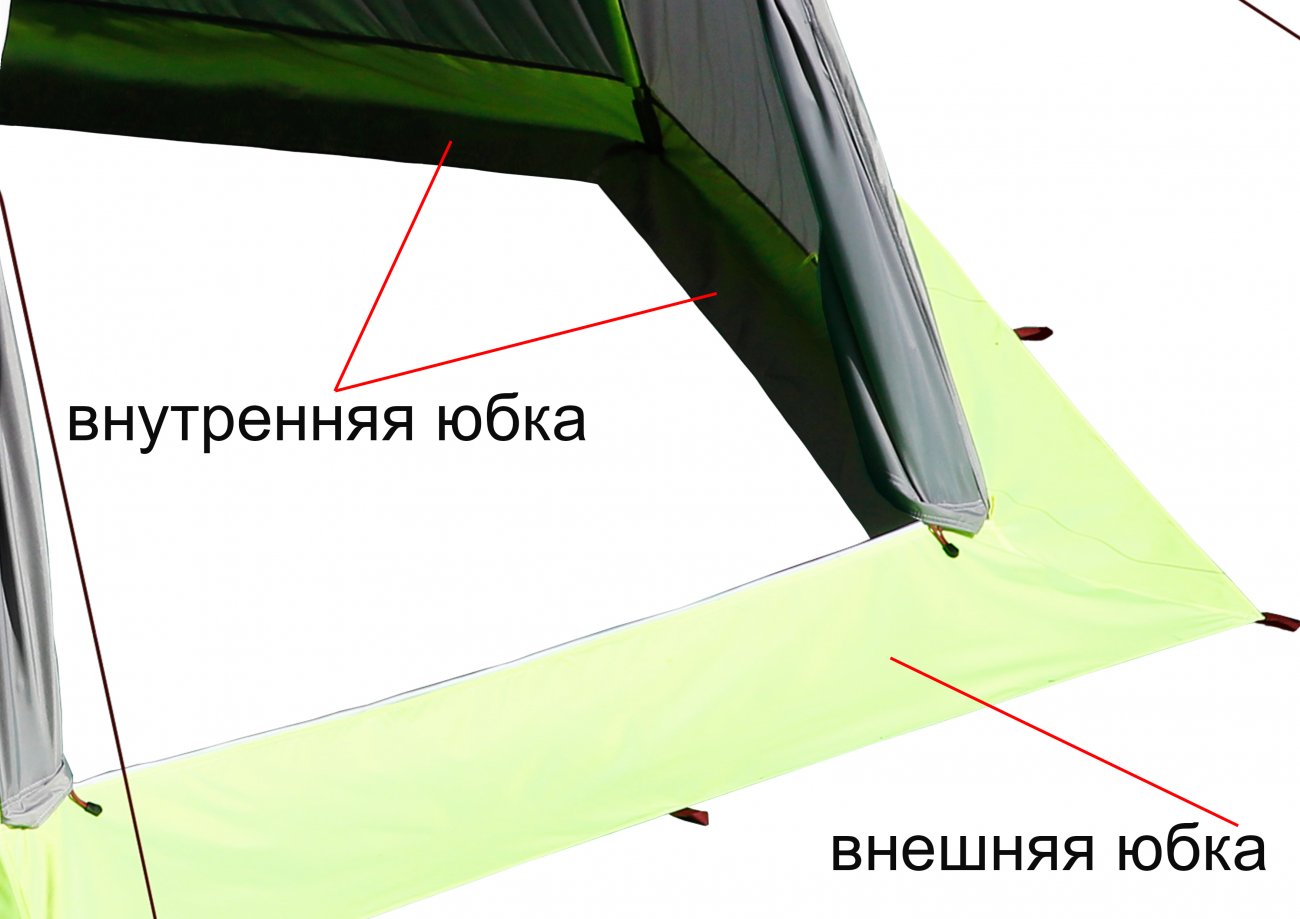 Палатка Лотос 5С, модель 2022 серо-салатовая