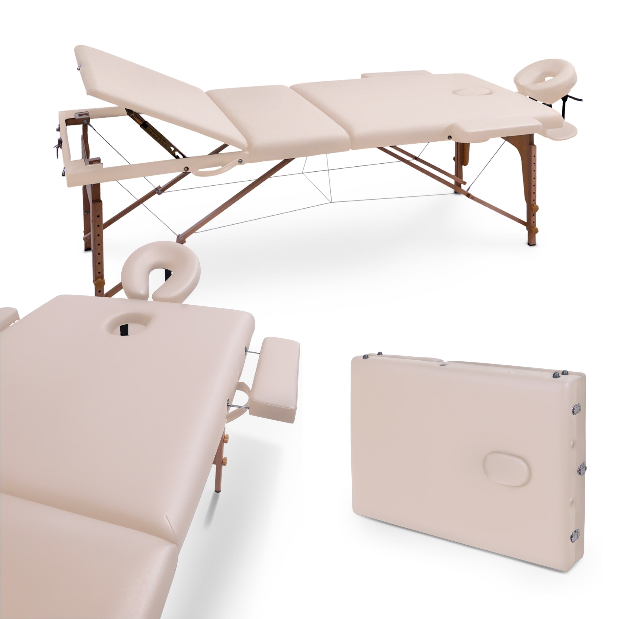 Складной массажный стол Unix  Standard 3 Section Beige