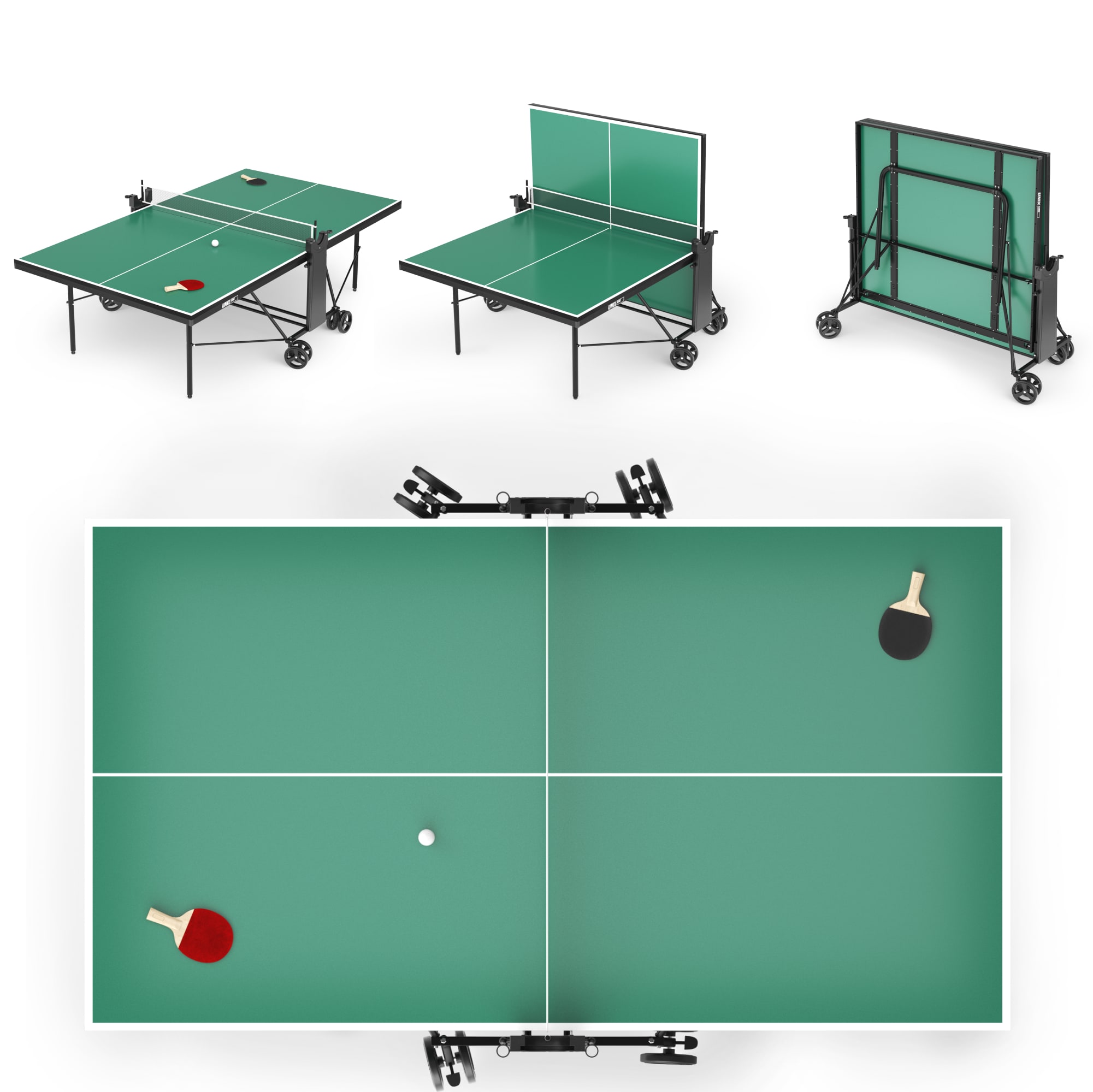 Теннисный стол UNIX line Compact indoor 18 mm MDF (Green)