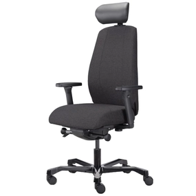 Эргономичное кресло Falto JOBRI (наклон вперёд, зауженная спинка, ткань, тёмно-серый)