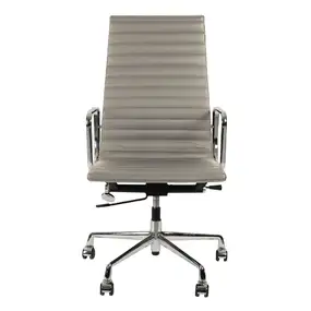 Эргономичное кресло Eames Ribbed Office Chair EA 119, серая кожа