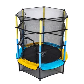 Батут DFC JUMP KIDS 55" жёлтый/синий, сетка (137 см)