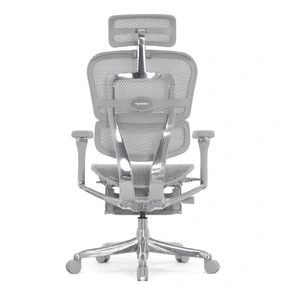 Эргономичное кресло Falto Ergohuman 2 Luxury с подножкой (SmartWork, алюминий, наклон вперёд, сетка, серый)