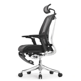 Эргономичное кресло Falto Spring 2 с подножкой (поясничный валик, подлокотники 6D (360), сетка, чёрный)